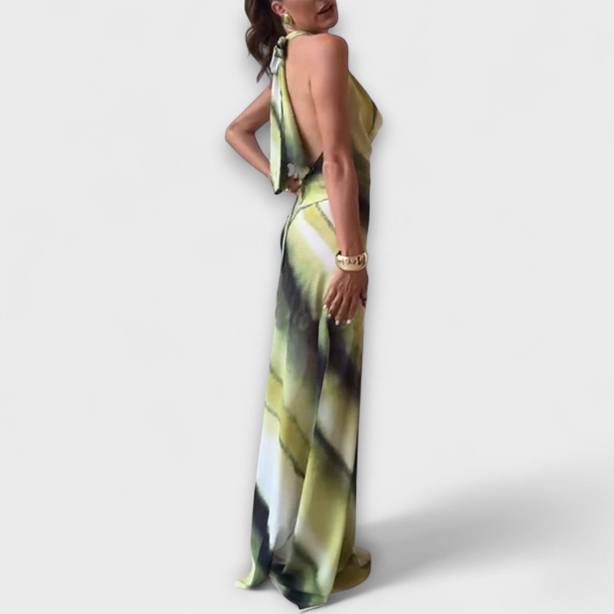 Klassisches Batik-Gradient-Maxikleid