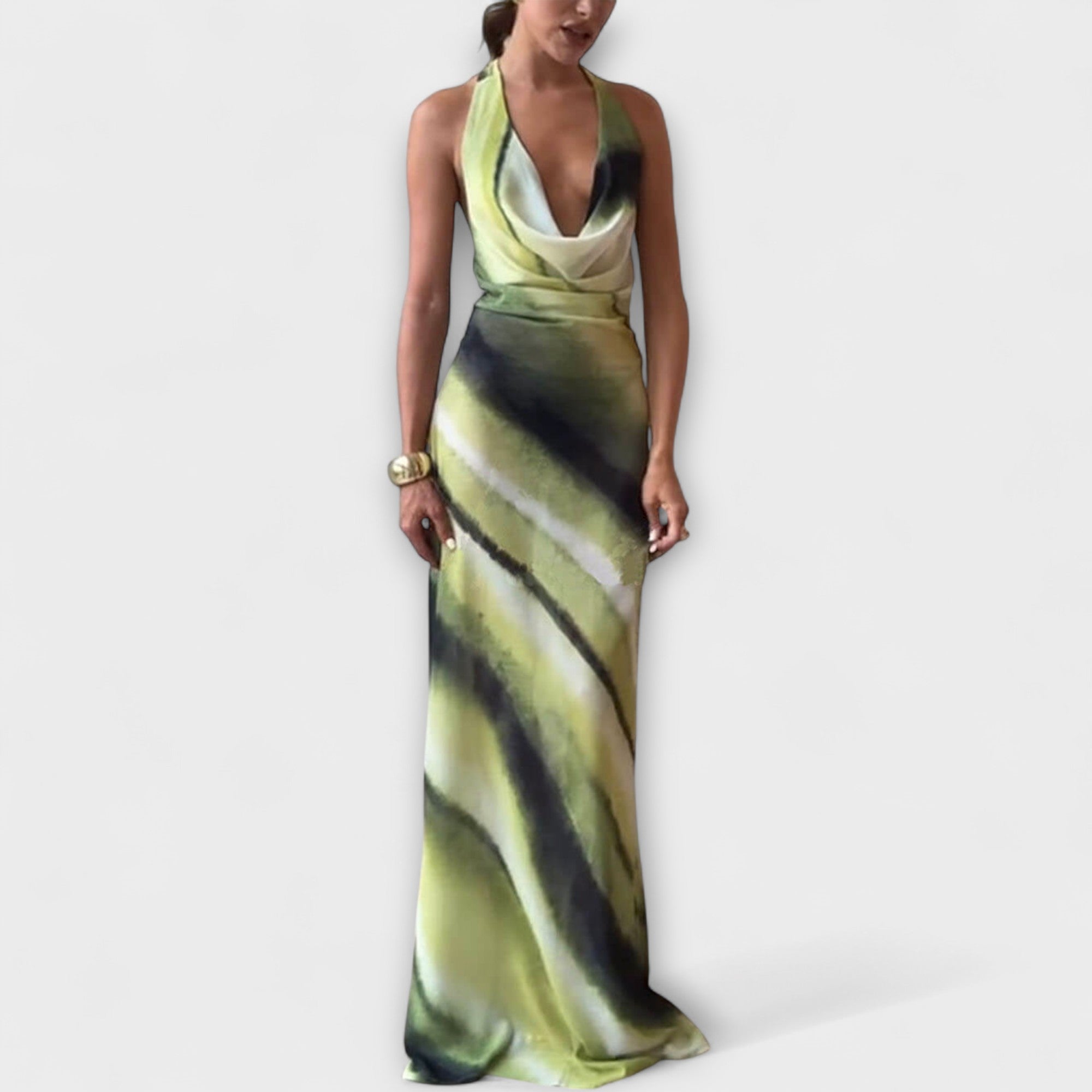 Klassisches Batik-Gradient-Maxikleid