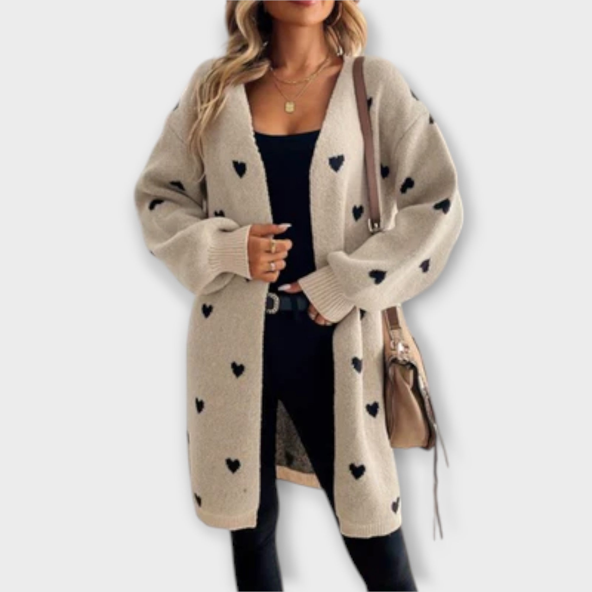 Julia - Strickjacke mit Herzmuster