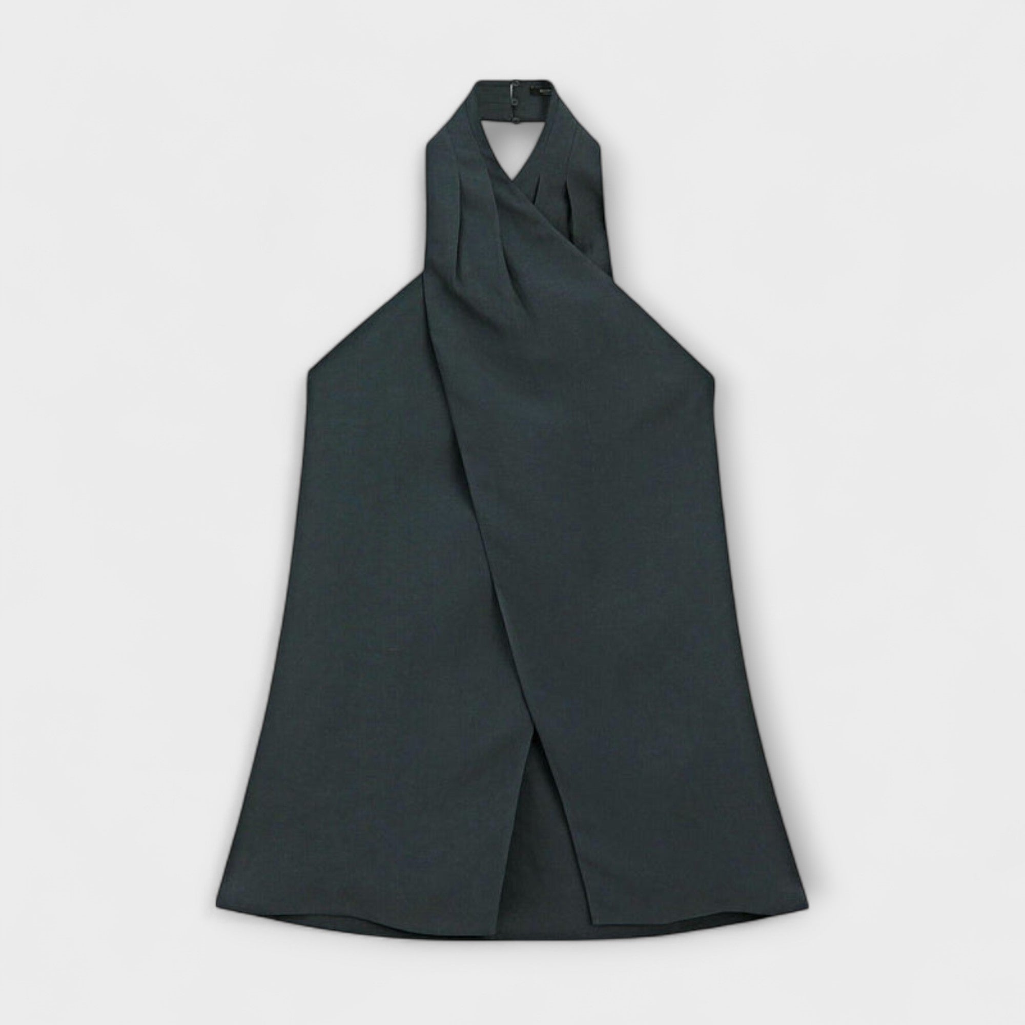 Leah - Blauer Halter-Neck-Top mit Rückenausschnitt