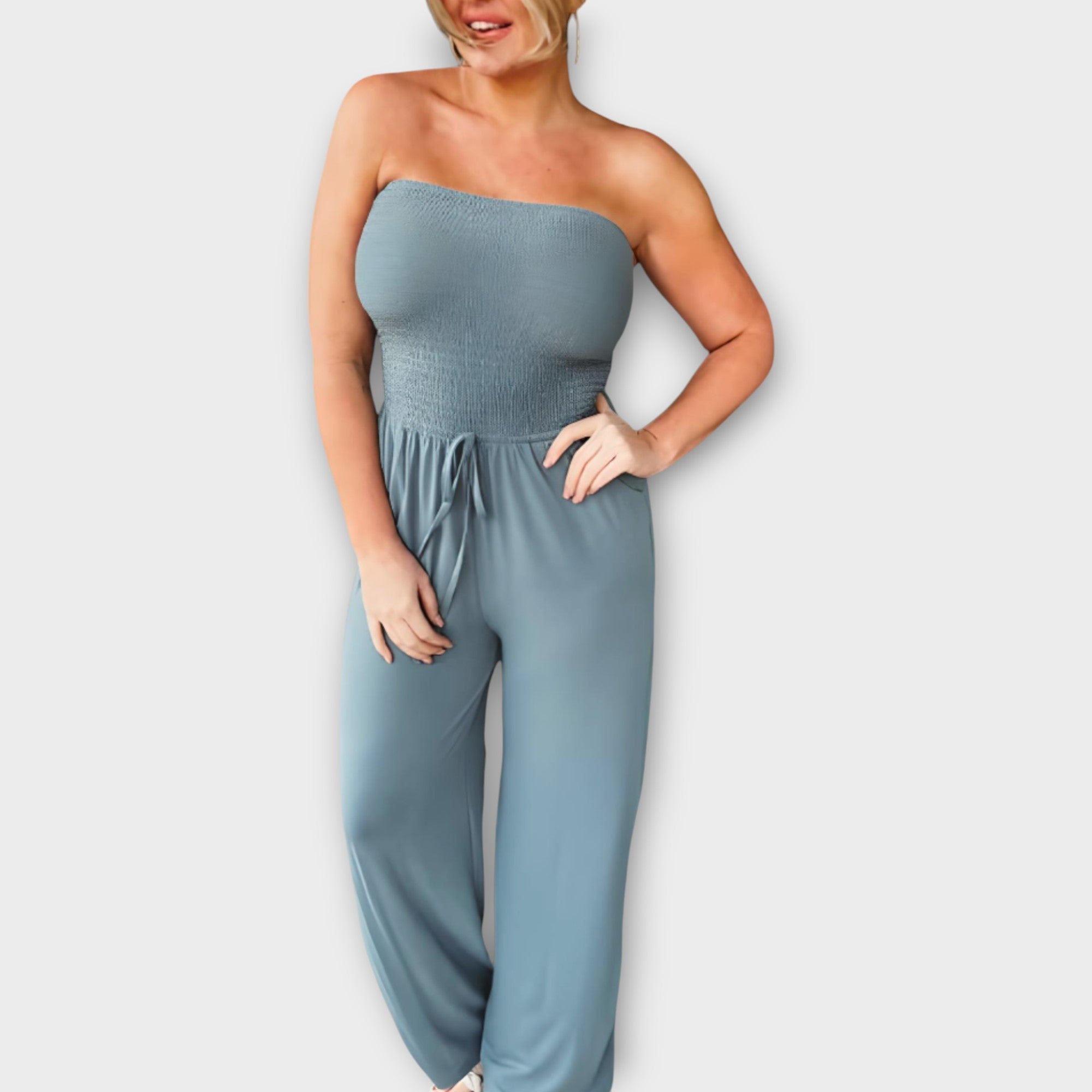 Anna trägerloser Jumpsuit