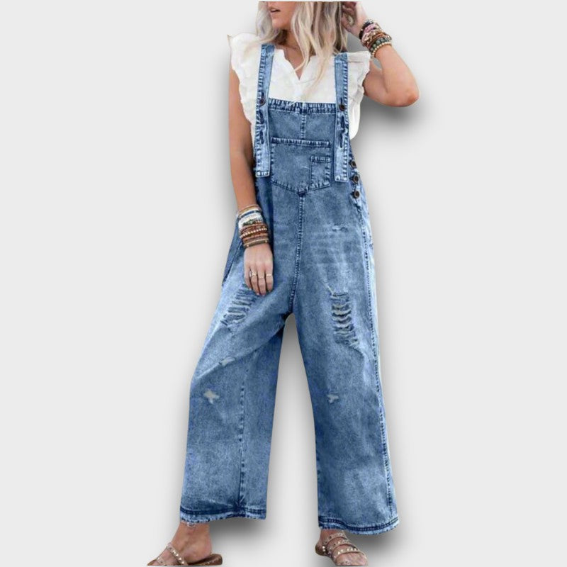 Raina – Vintage-waschbarer verstellbarer Overall