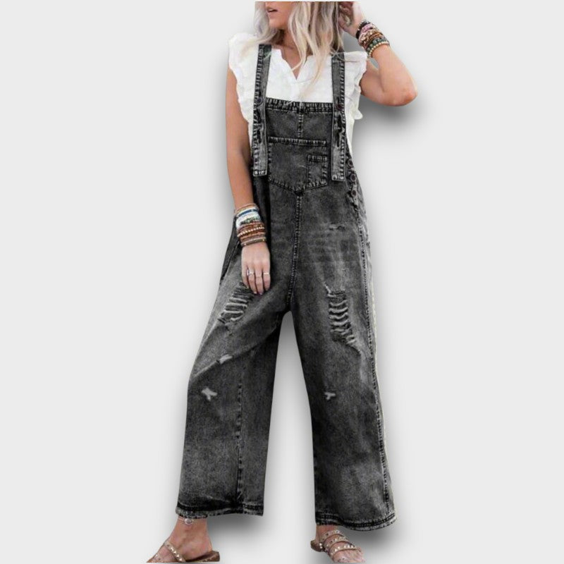 Raina – Vintage-waschbarer verstellbarer Overall
