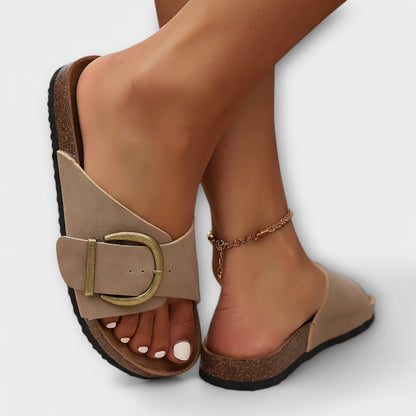 Damen Korksandalen mit Schnallenverschluss Design