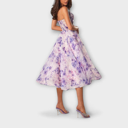 Elegantes Chiffon-Midikleid