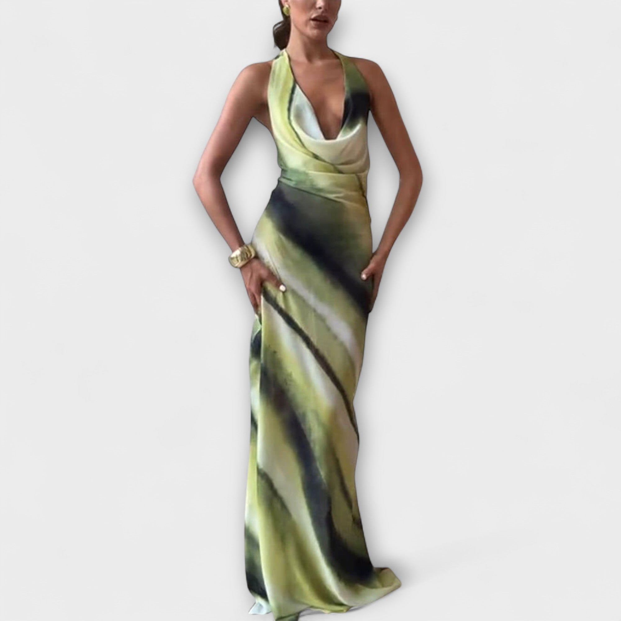 Klassisches Batik-Gradient-Maxikleid