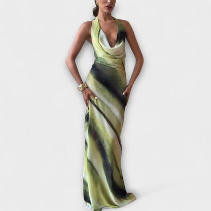 Klassisches Batik-Gradient-Maxikleid