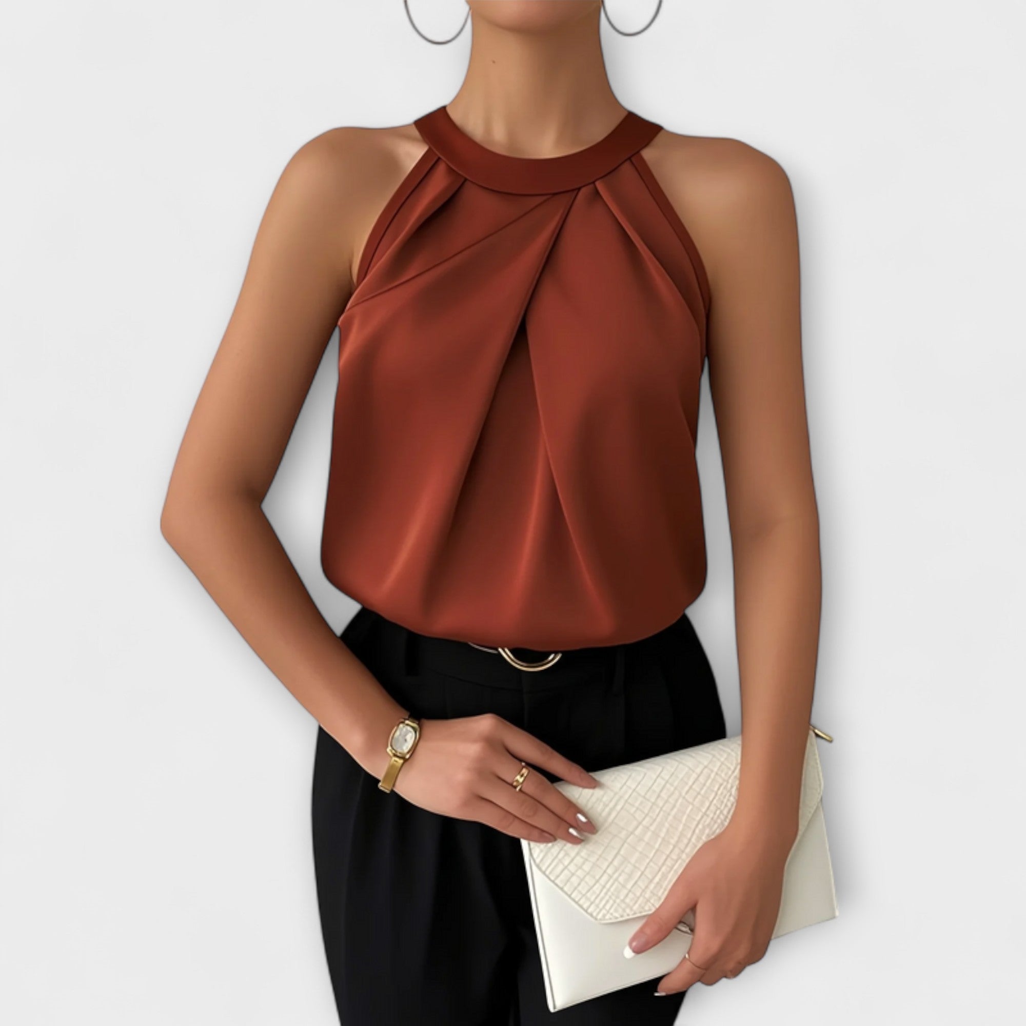 Skye - Schicke Satin-Bluse mit Off-Shoulder-Design