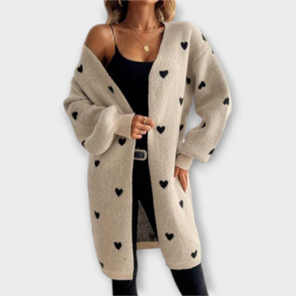 Julia - Strickjacke mit Herzmuster