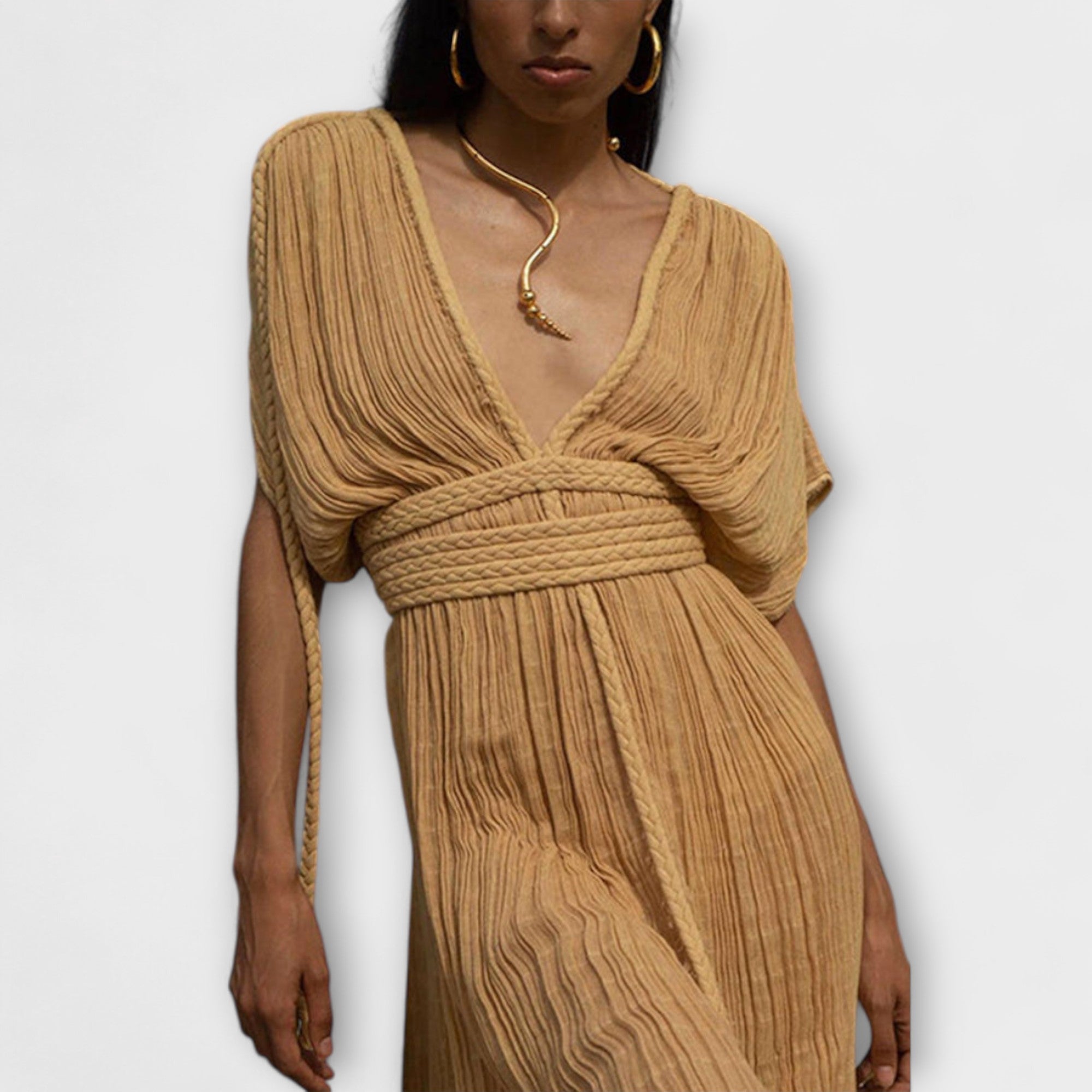 Griechisch inspiriertes Kimono-Maxi-Kleid