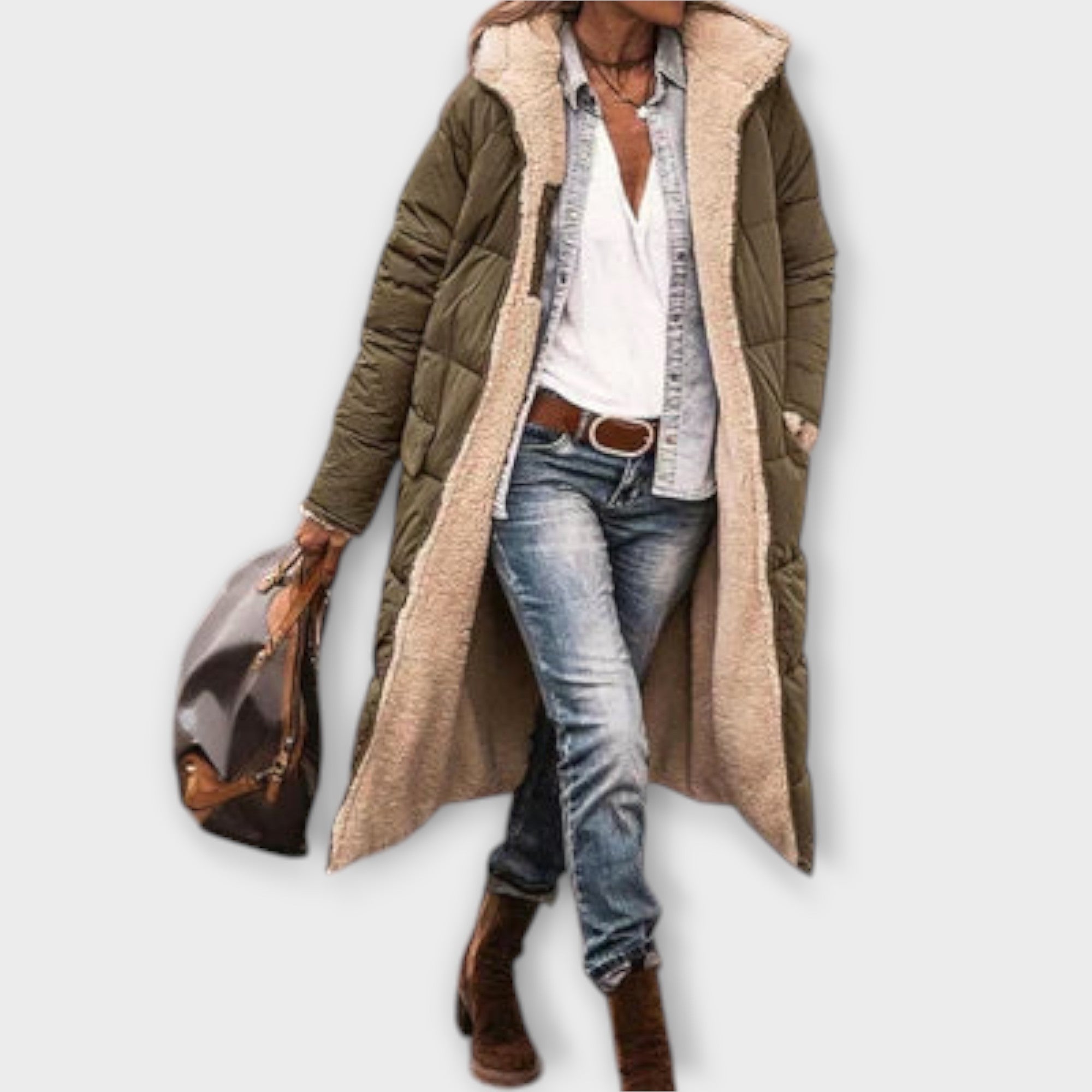 Kora - Gemütlicher, mit Fell gefütterter Mantel