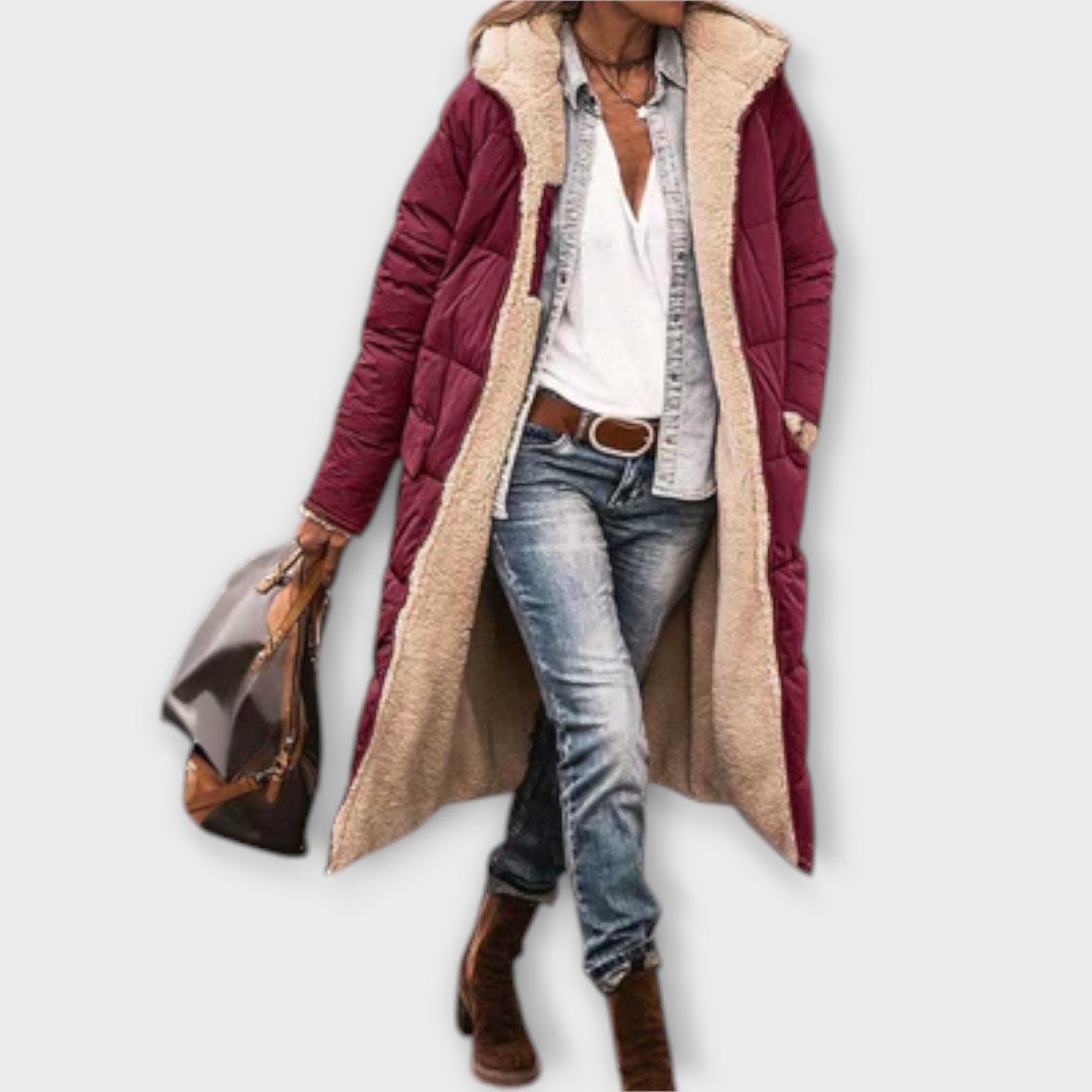 Kora - Gemütlicher, mit Fell gefütterter Mantel