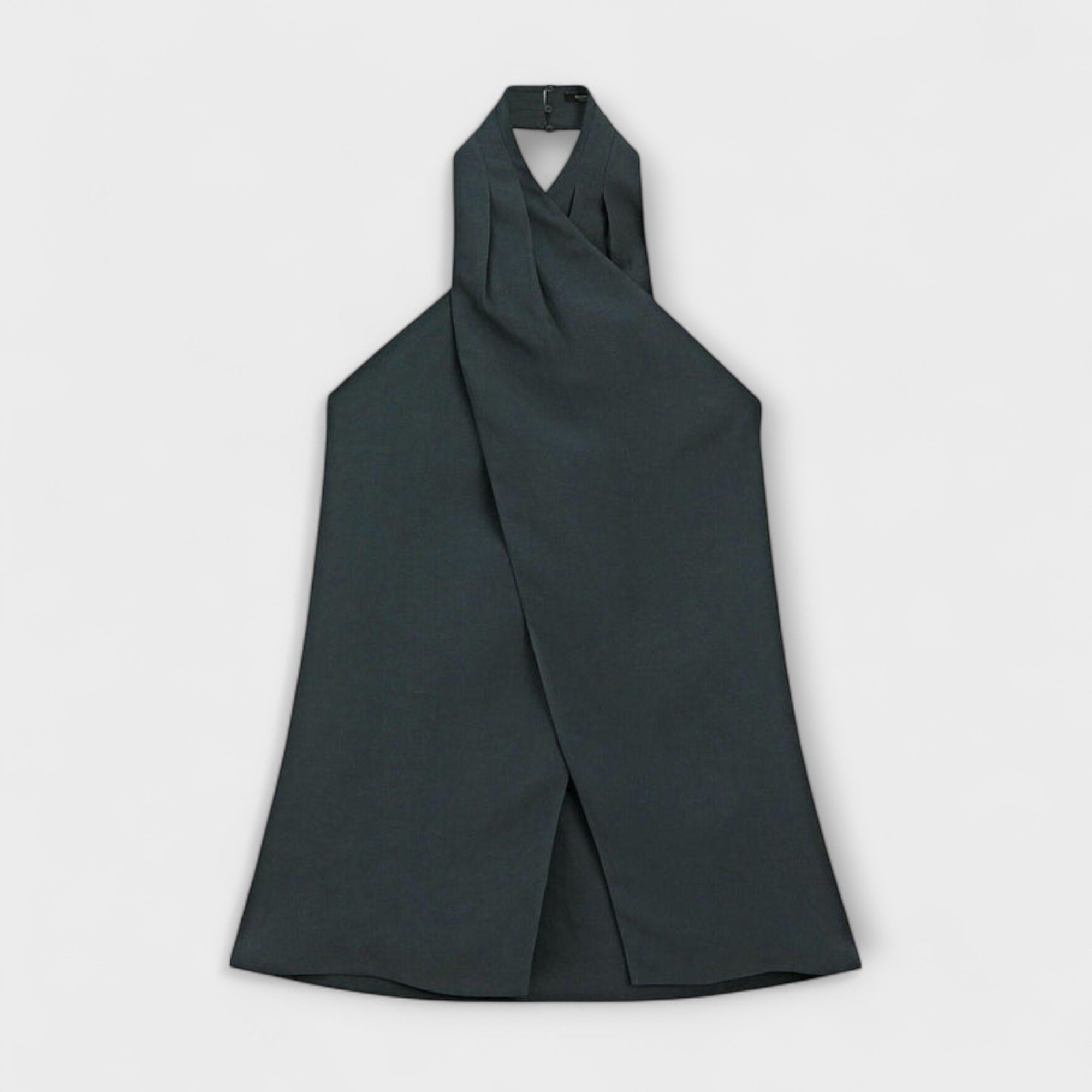 Hannah - Blauer Neckholder Top mit Rückenschlitz