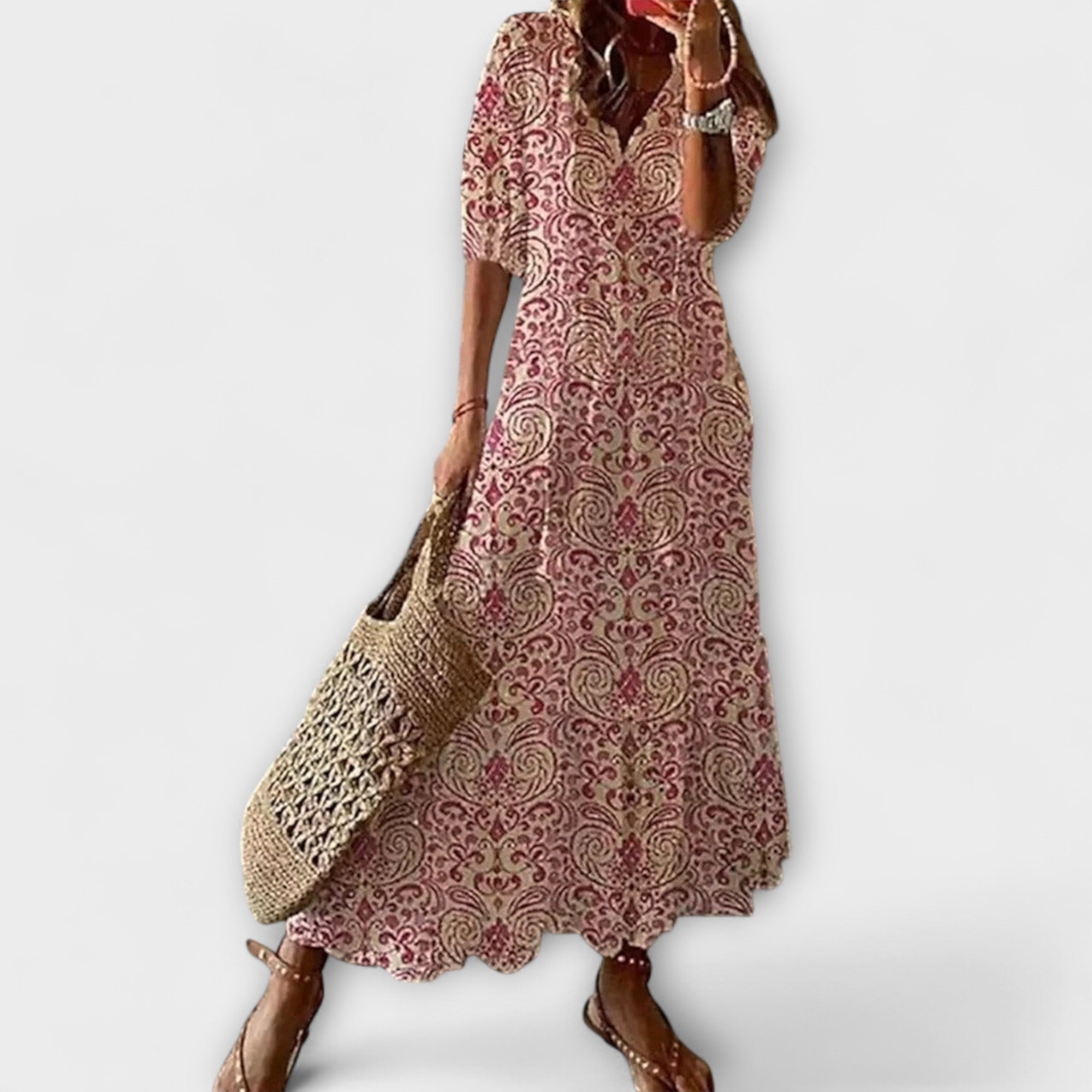 Anna – Damen Boho Sommerkleid mit entspannter Silhouette