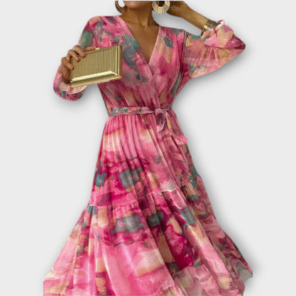 Evelyn - Aquarell Maxikleid