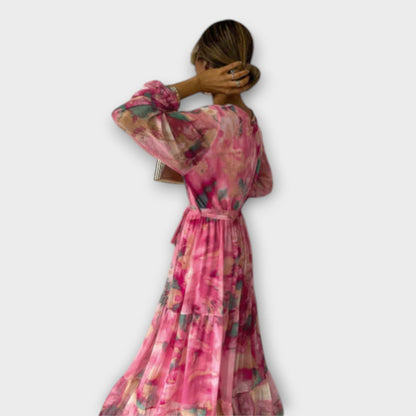 Evelyn - Aquarell Maxikleid