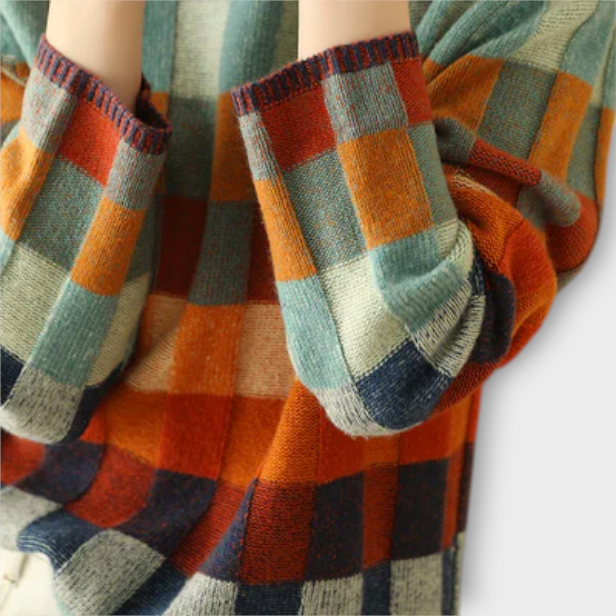 Erika - Patchwork-Rollkragenpullover