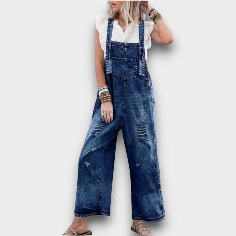 Raina – Vintage-waschbarer verstellbarer Overall