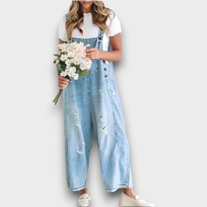 Raina – Vintage-waschbarer verstellbarer Overall
