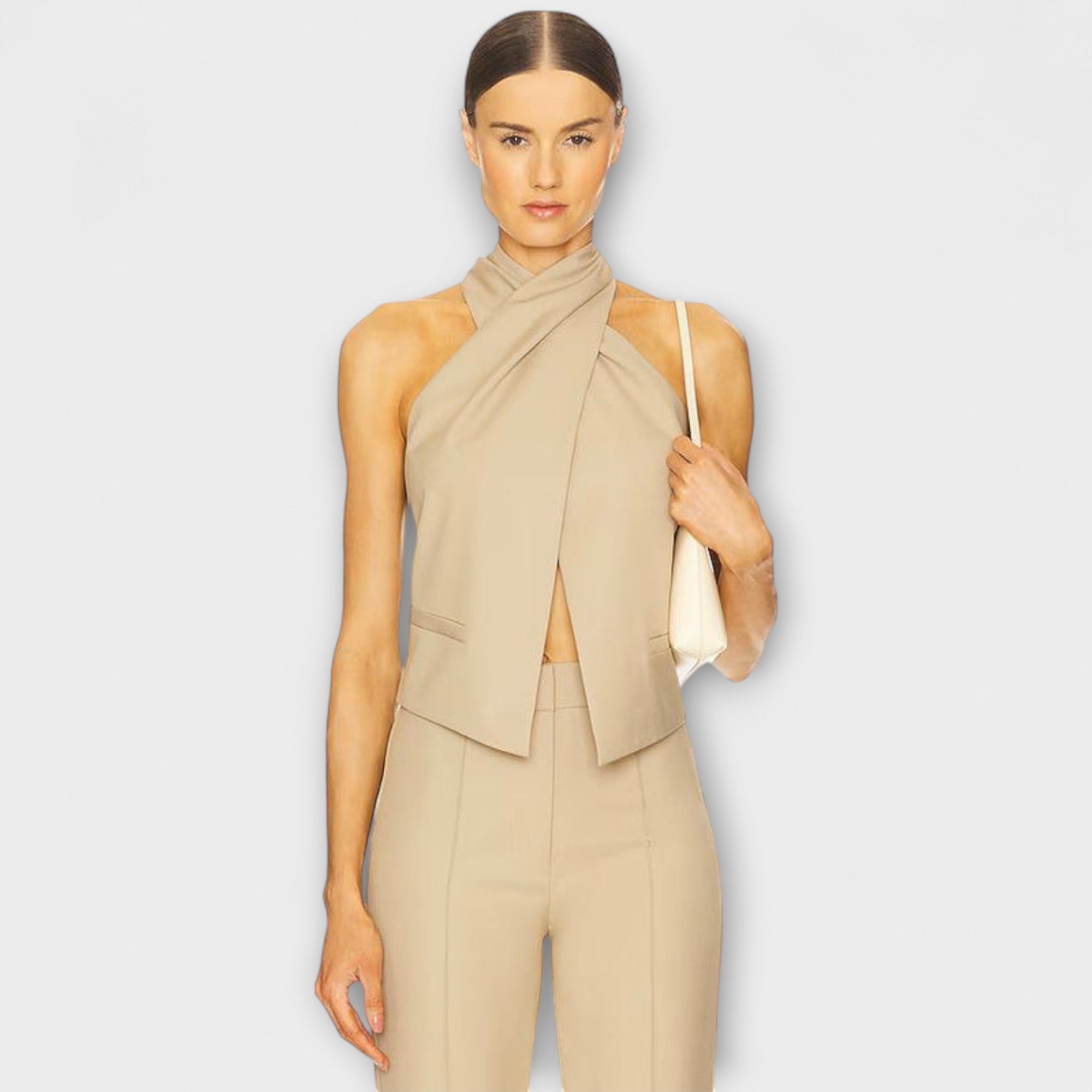 Juni - Crisscross Halter Neck Tank Top