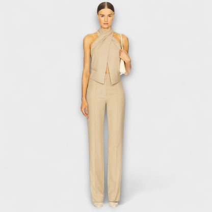 Juni - Tanktop mit gekreuztem Neckholder-Ausschnitt